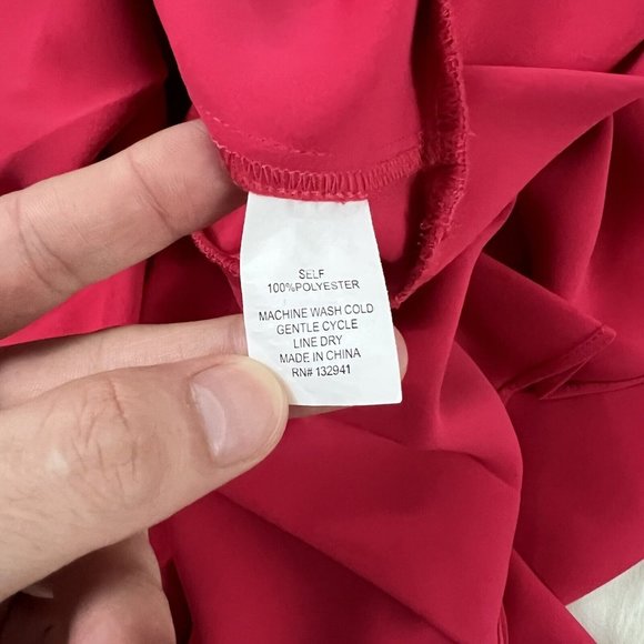 Amanda Uprichard Women's Size Small Red Raspberry Anaheim Drop Waist Dress - Picture 10 of 10